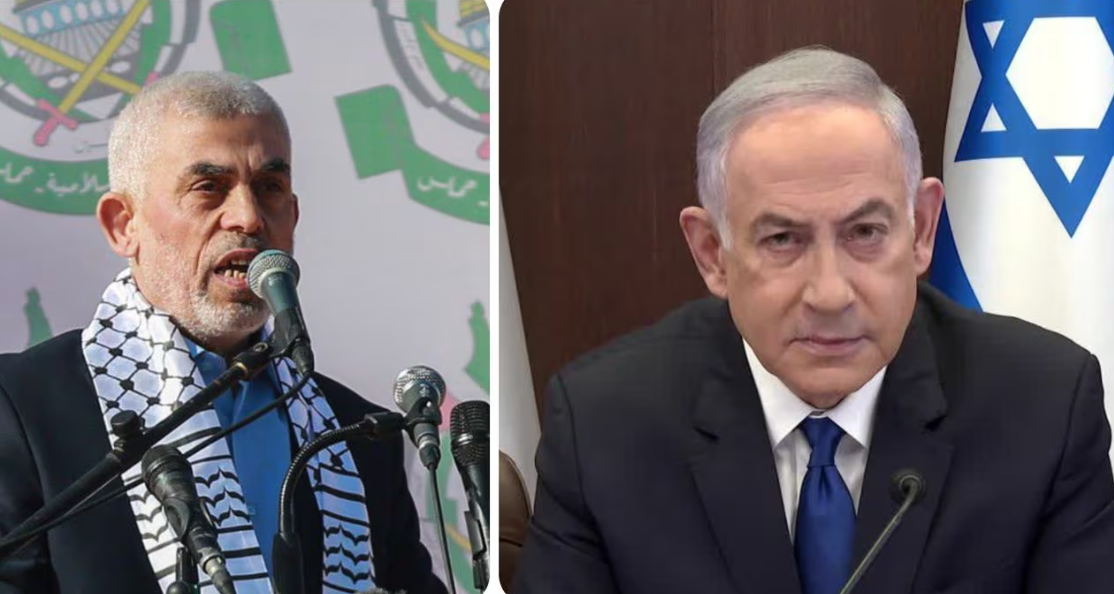 líder de Hamás y Benjamin Netanyahu